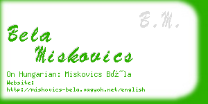 bela miskovics business card